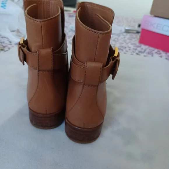 Tory Burch Women Brooke Ankle Booties tan calf leather size 6 preowned - Picture 11 of 13